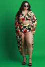 Hibiscus Dolman Sleeves Cover-Up Cardigan