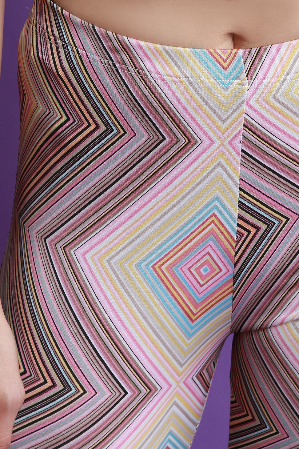 Geo Pattern Tube Top With High Waist Flare Pants Set - NoveltyOne