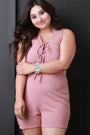 Corset Lace-Up Sleeveless Romper