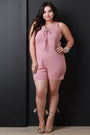 Corset Lace-Up Sleeveless Romper