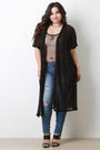 Longline Short Sleeves Mesh Cardigan - NoveltyOne