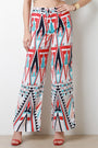 Geo Pattern High Waisted Palazzo Pants - NoveltyOne