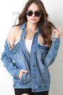 Cold Shoulder Denim Jean Jacket