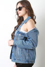 Cold Shoulder Denim Jean Jacket