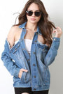 Cold Shoulder Denim Jean Jacket