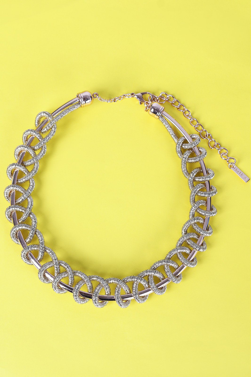 Intertwined Metallic Wire Collar Necklace
