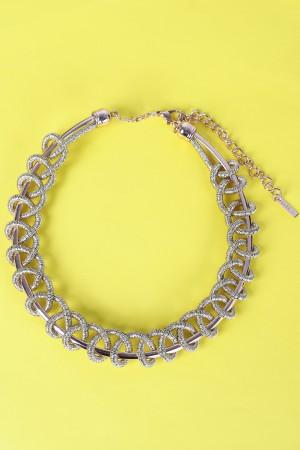 Intertwined Metallic Wire Collar Necklace