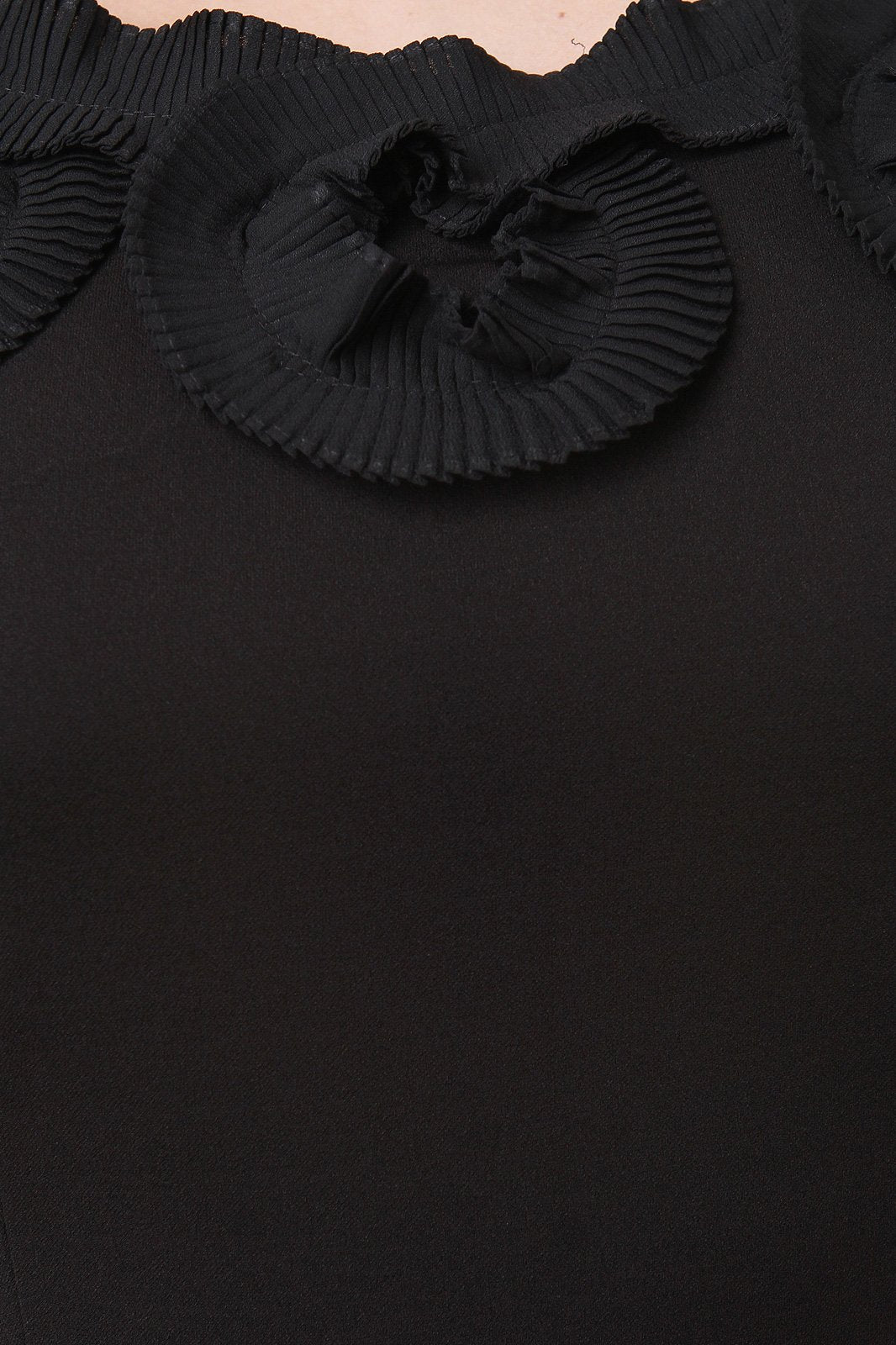 Pleated Floral Neckline Maxi Dress