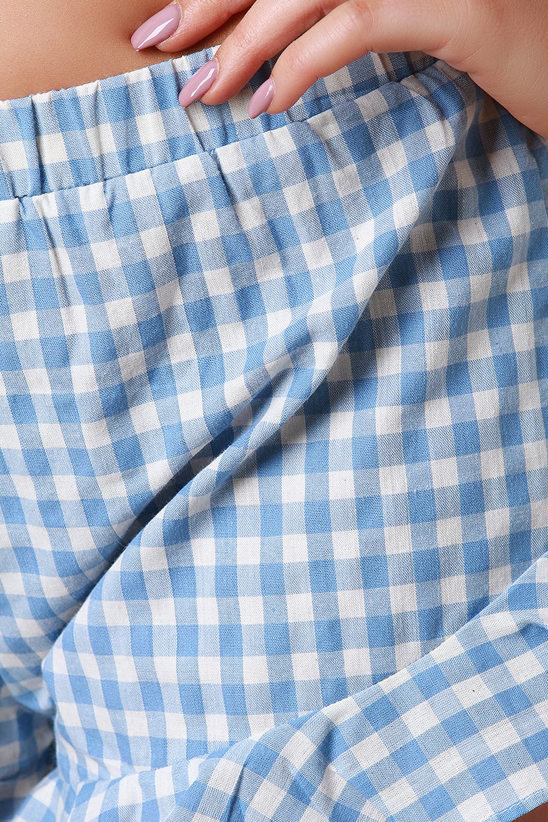 Gingham Ruffle Hem Shorts - NoveltyOne