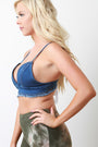 Stretch Frayed Denim Bralette Top
