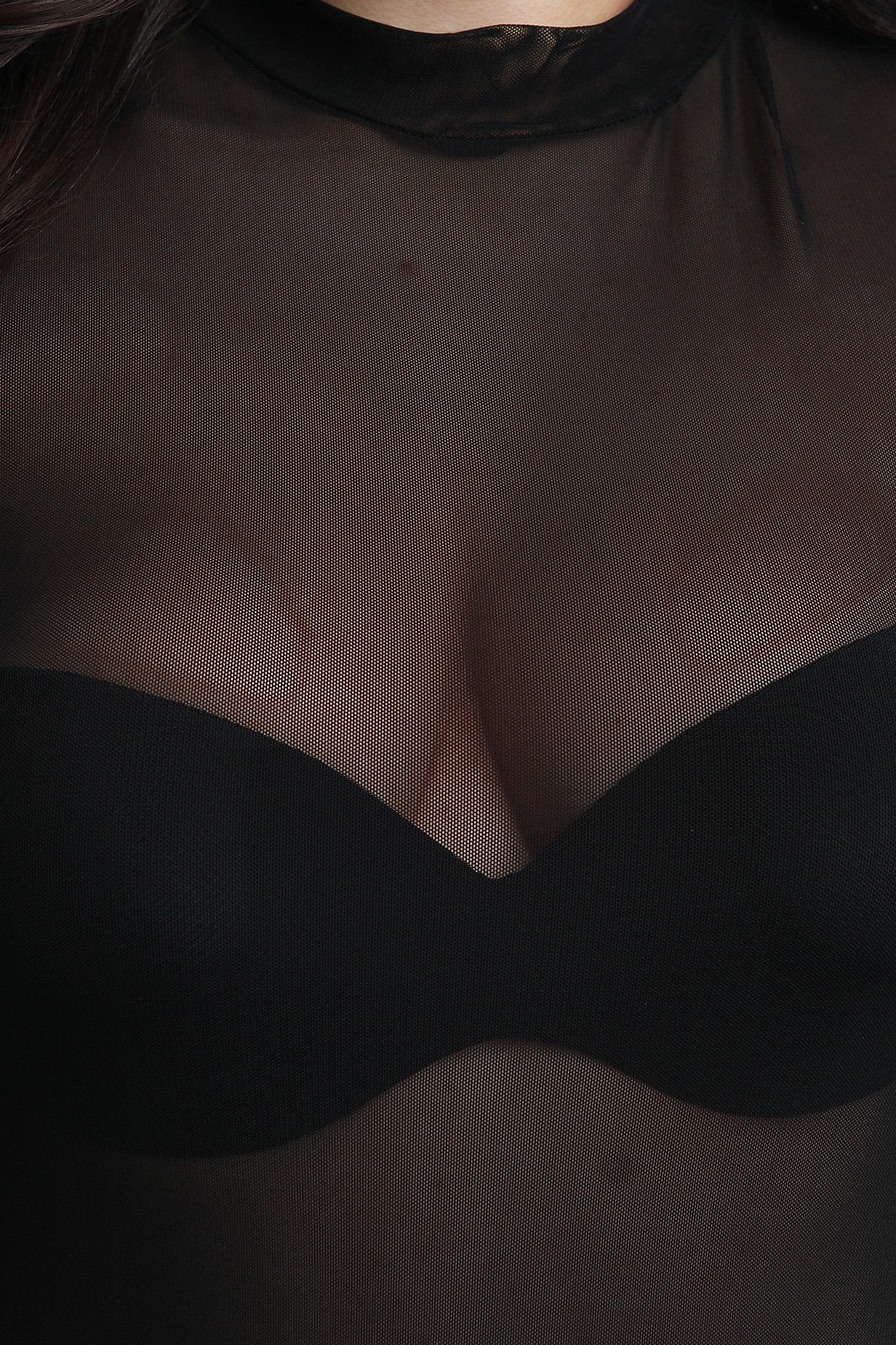 Zipper Back Semi-Sheer Maxi Dress