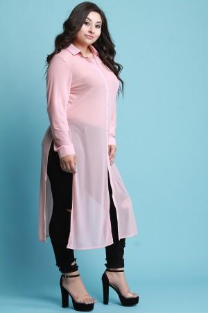 Semi-Sheer Button-Up Maxi Top