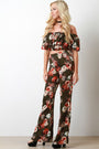 Flutter Bardot Flare Floral Two Piece Set