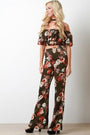 Flutter Bardot Flare Floral Two Piece Set