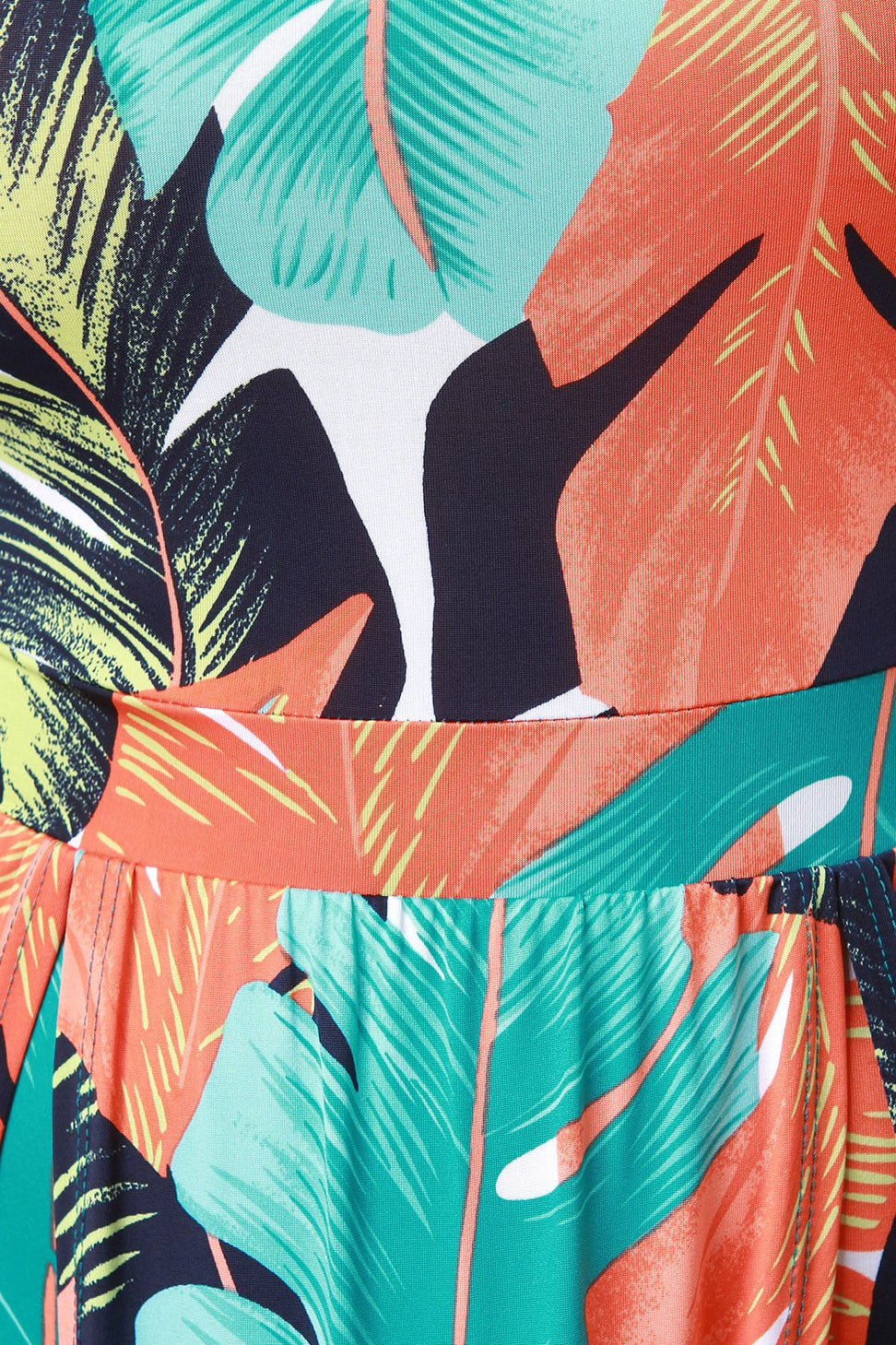 Feather And Palm M-Slit Maxi Dress - NoveltyOne