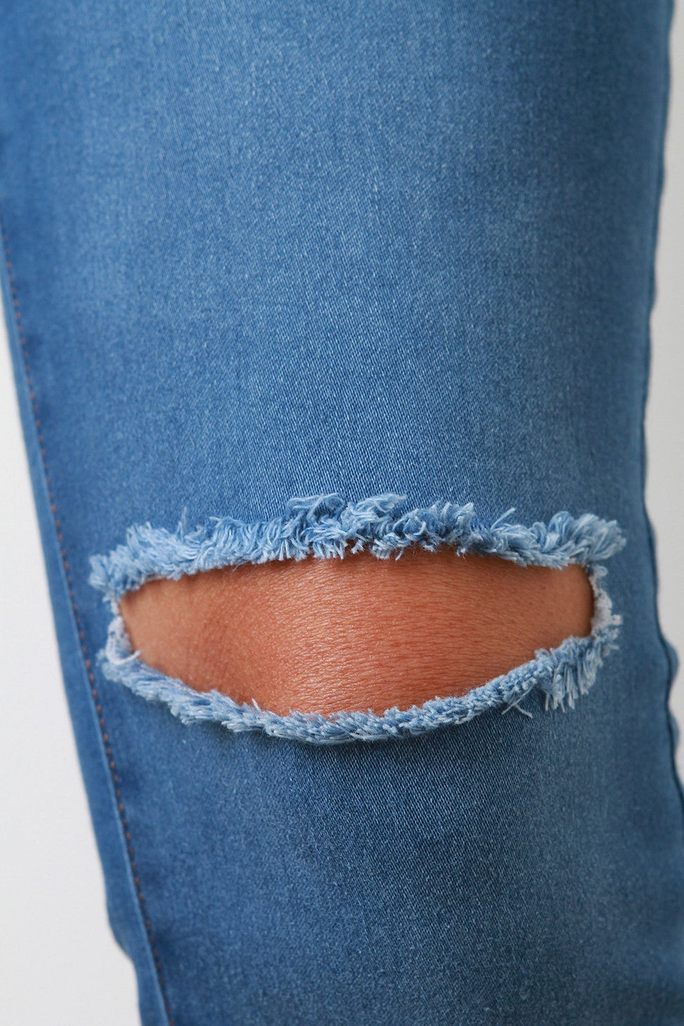 Slit Knee High Waist Skinny Jeans