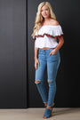 Slit Knee High Waist Skinny Jeans