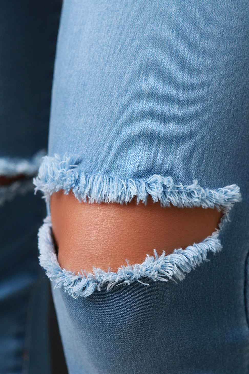 Slit Knee High Waist Skinny Jeans