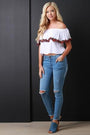 Slit Knee High Waist Skinny Jeans