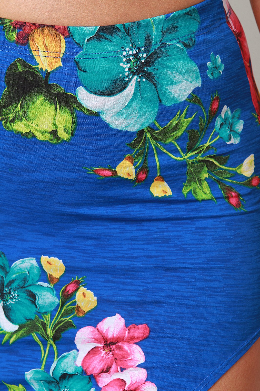 High Slit Floral Print Two Piece Dress