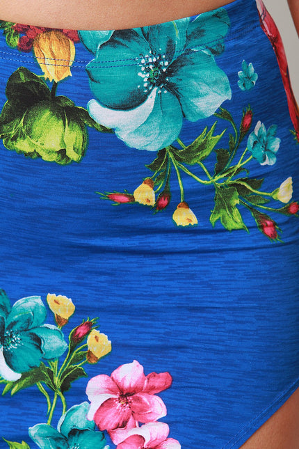 High Slit Floral Print Two Piece Dress