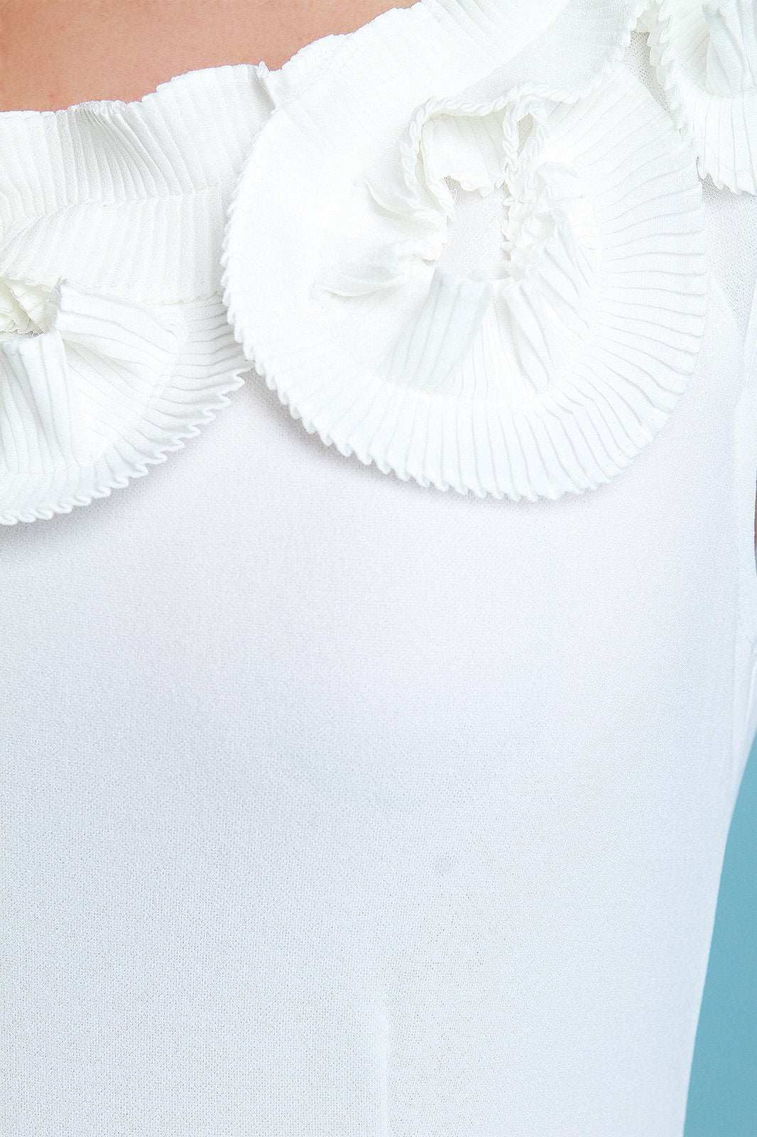 Pleated Floral Boat Neckline Fitted Jumpsuit