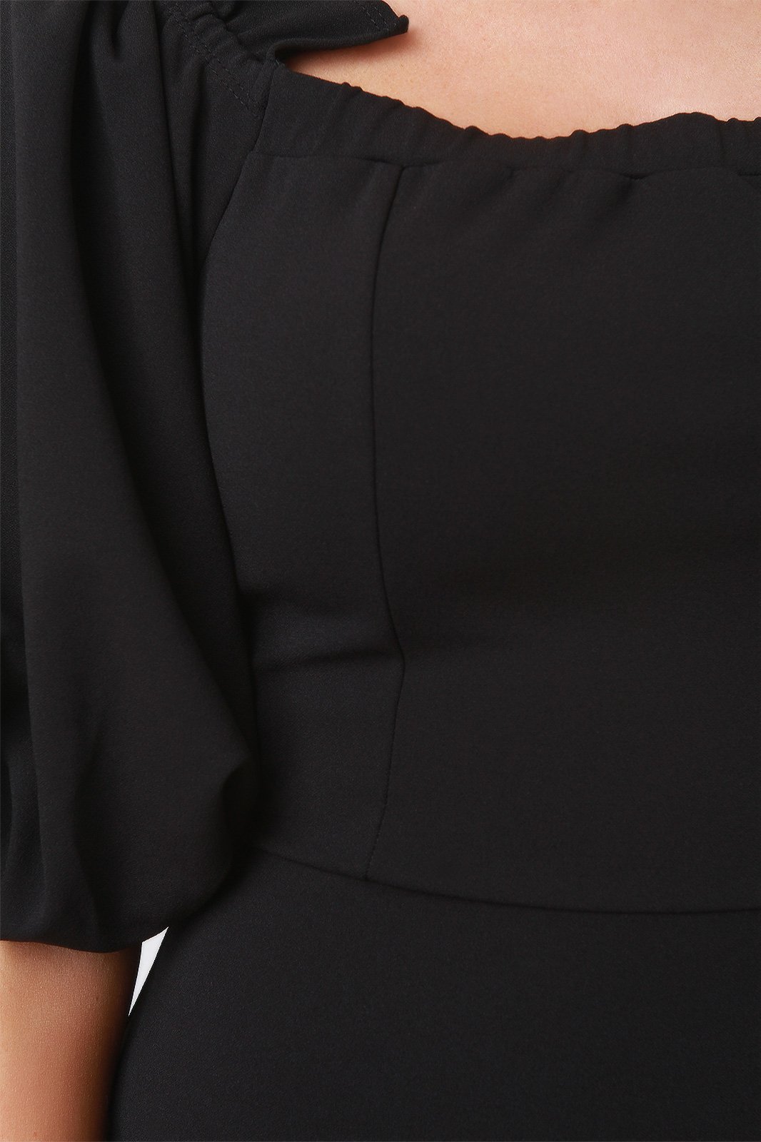 Balloon Sleeves Off-The Shoulder Midi Dress