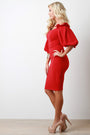 Balloon Sleeves Off-The Shoulder Midi Dress
