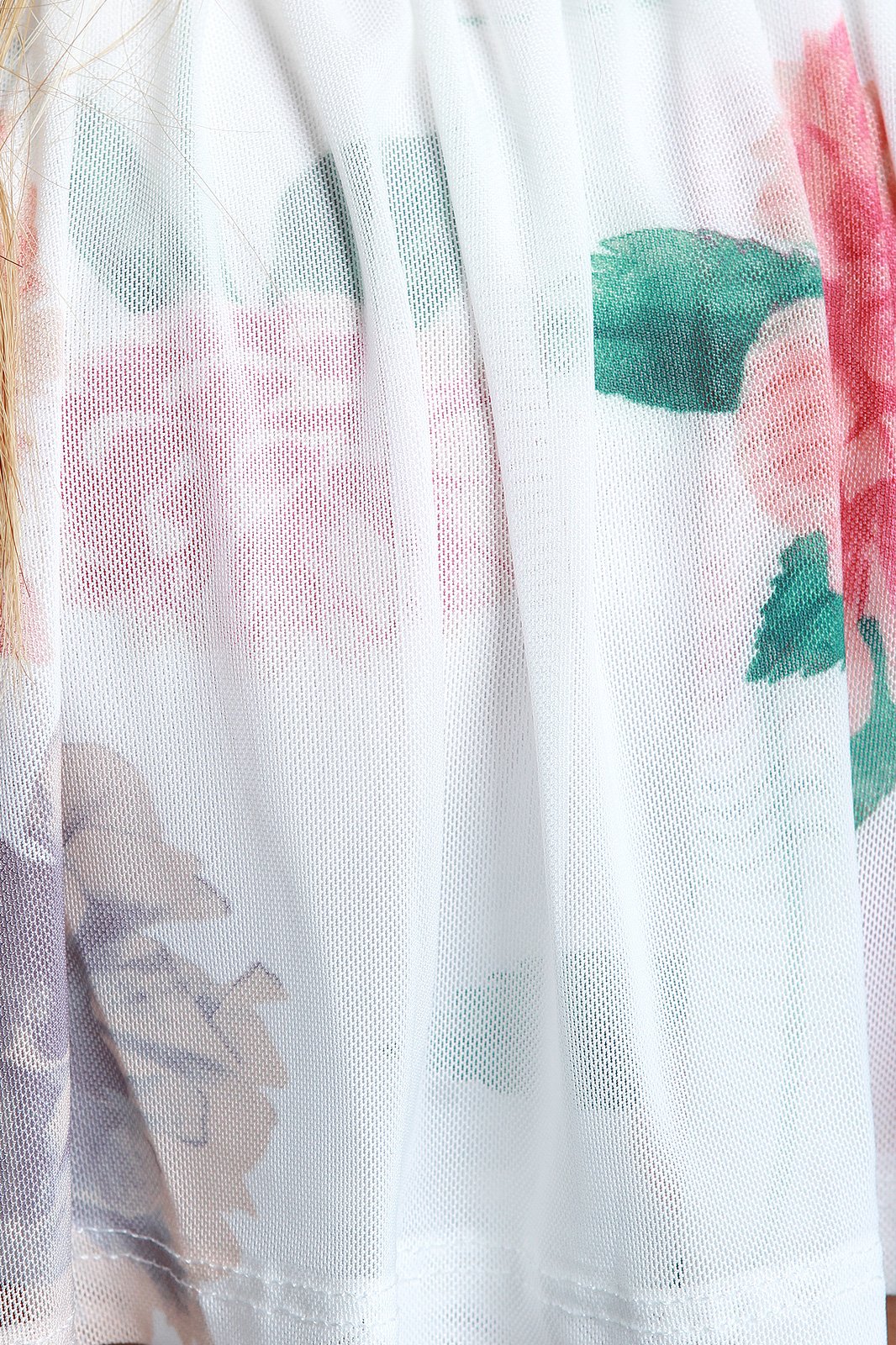 Sheer Mesh Floral Flutter Bardot Crop Top