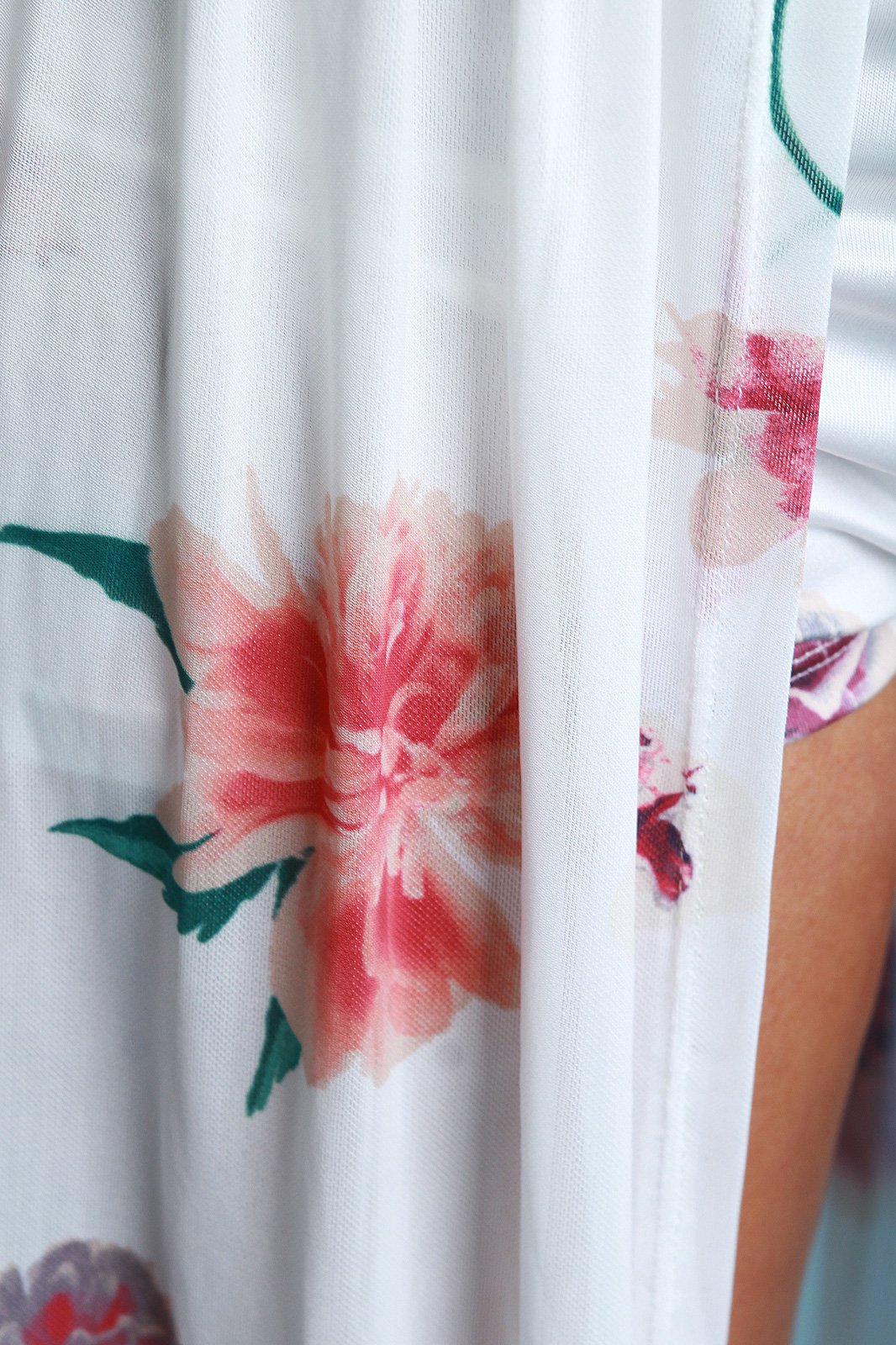 Sheer Mesh Floral Maxi Skirt