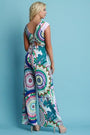 Bohemian Round Print Butterfly Back Palazzo Jumpsuit
