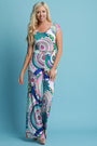 Bohemian Round Print Butterfly Back Palazzo Jumpsuit