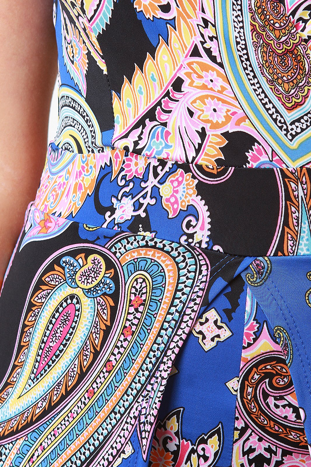 Paisley Surplice Romper Shorts Maxi Dress