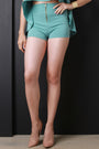 Zip Up High Waisted Shorts