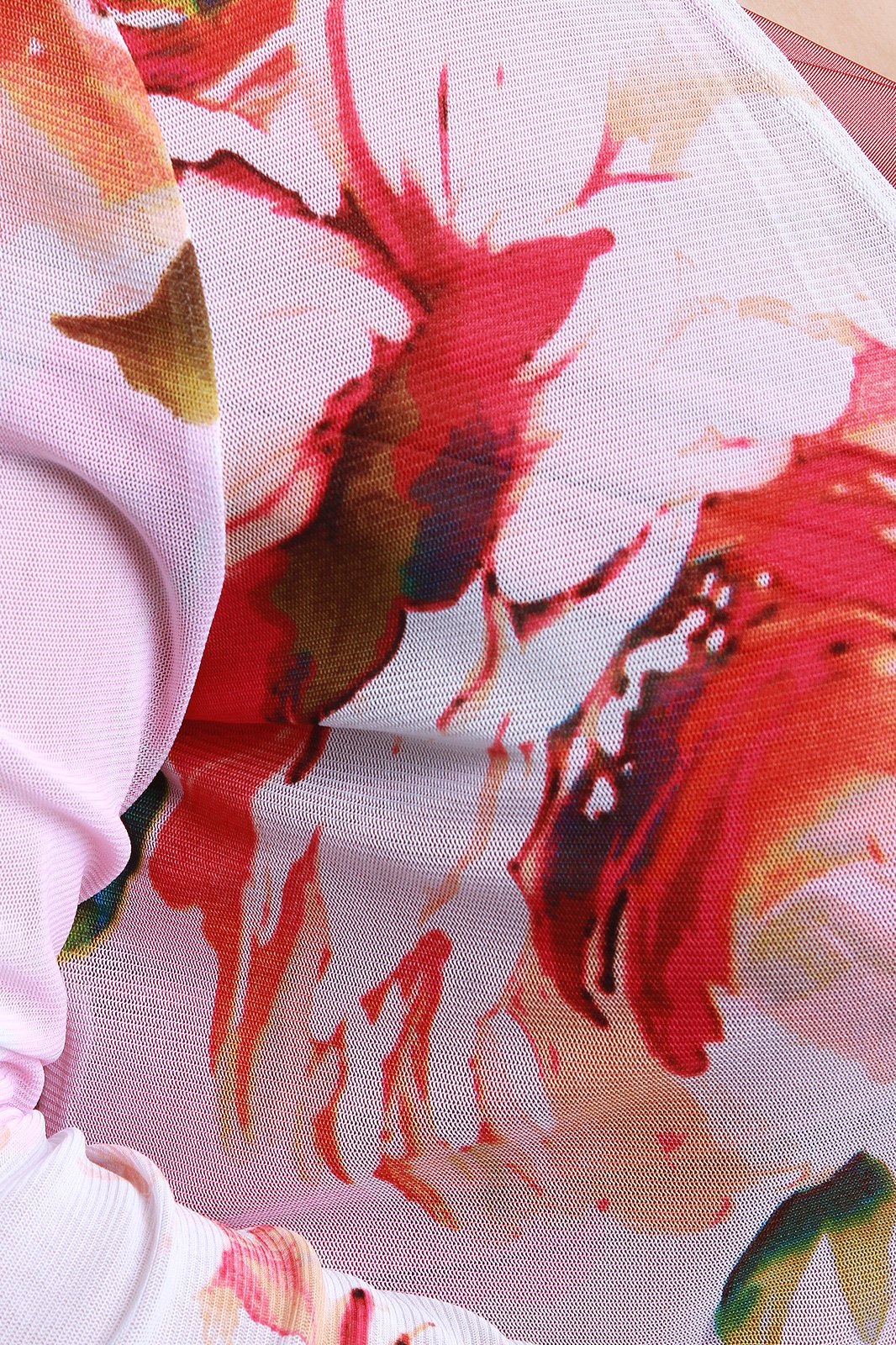 Oversized Floral Print Mesh Cardigan