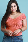 Crisscross Ruched Off The Shoulder Bodysuit