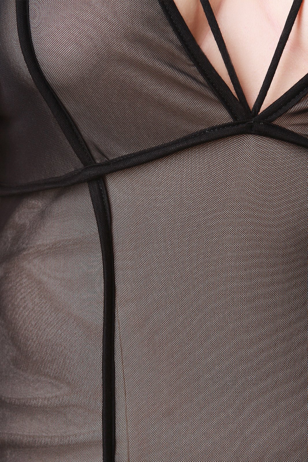 Strappy V-Neck Mesh Sleeveless Midi Dress