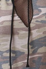French Terry Camouflage Fishnet Inset Hoodie Dress - NoveltyOne