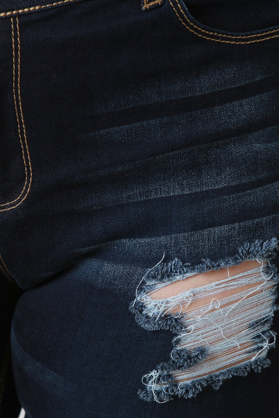 Stretchy Cutout Denim Mid Rise Skinny Jeans