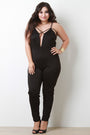 Strappy Plunge Neck Sleeveless Jumpsuit