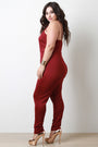 Strappy Plunge Neck Sleeveless Jumpsuit