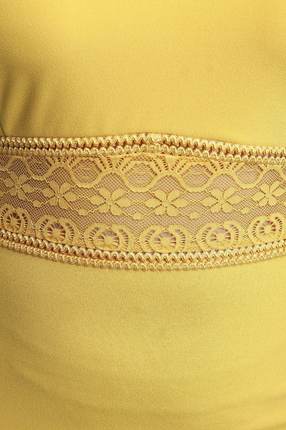 Semi-Sheer Lace Contrast Bodycon Dress