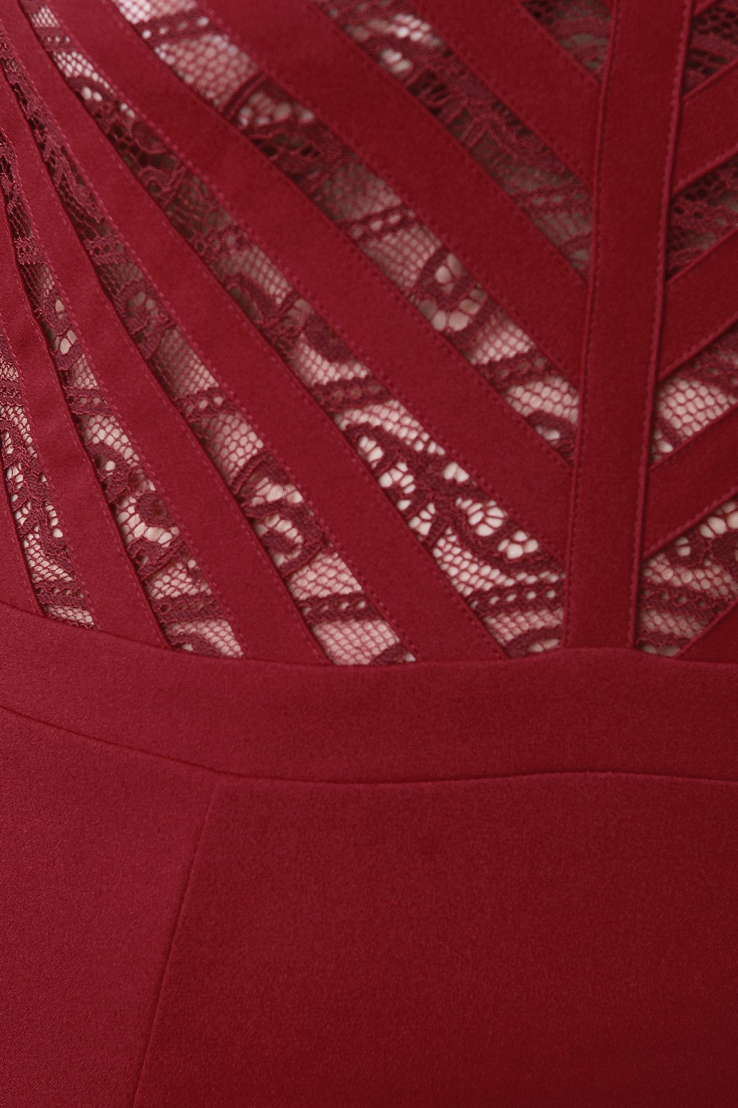 Mock Neck Stripe Lace Contrast Sheath Dress - NoveltyOne