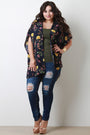 Floral Print High-Low Dolman Kimono