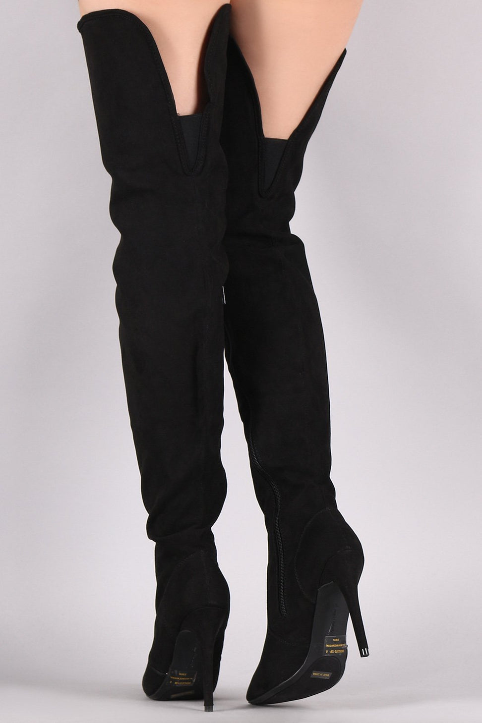 Suede Pointy Toe Stiletto Over-The-Knee Boots