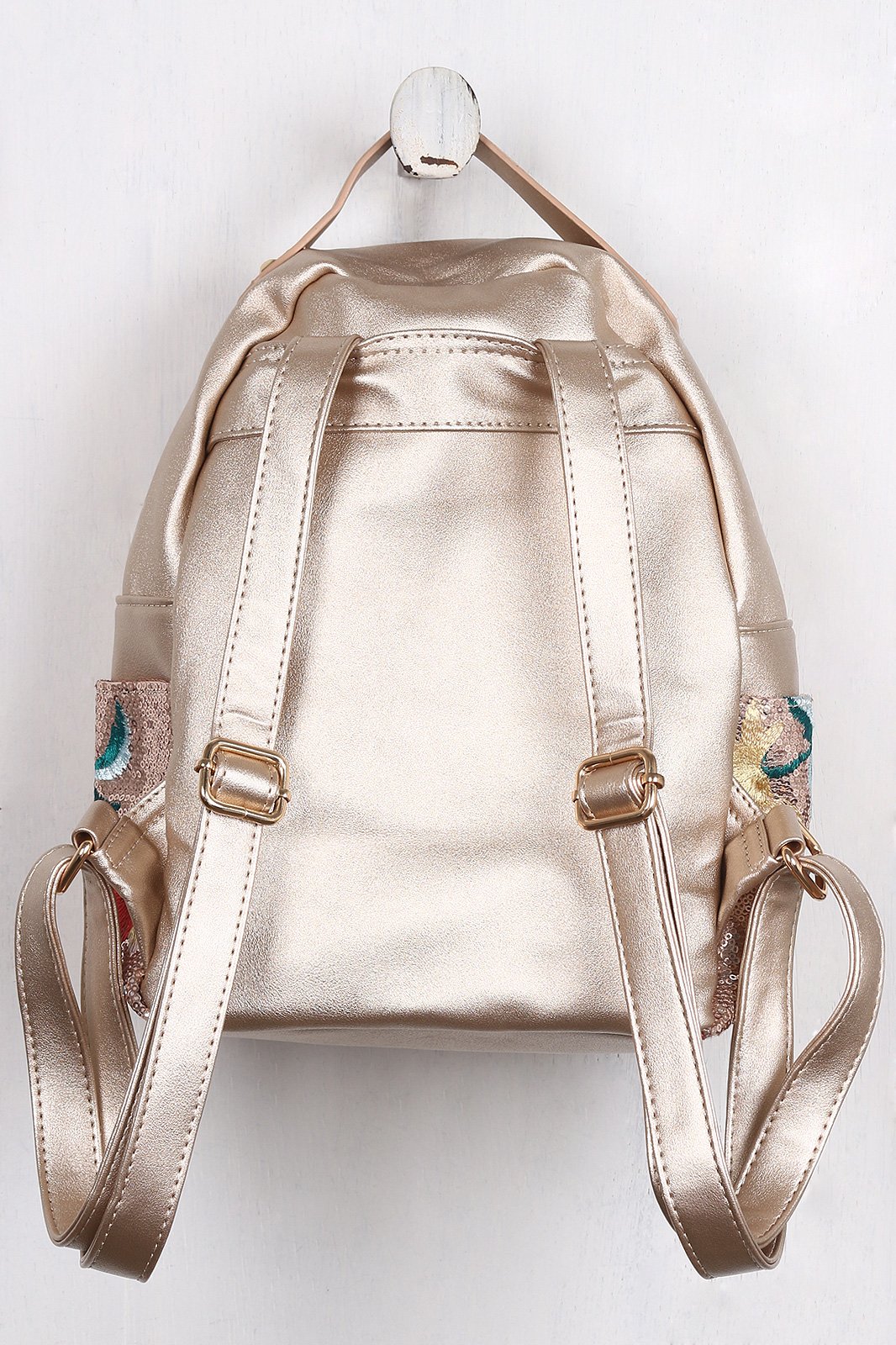 Sequin Floral Embroidery Mini Backpack