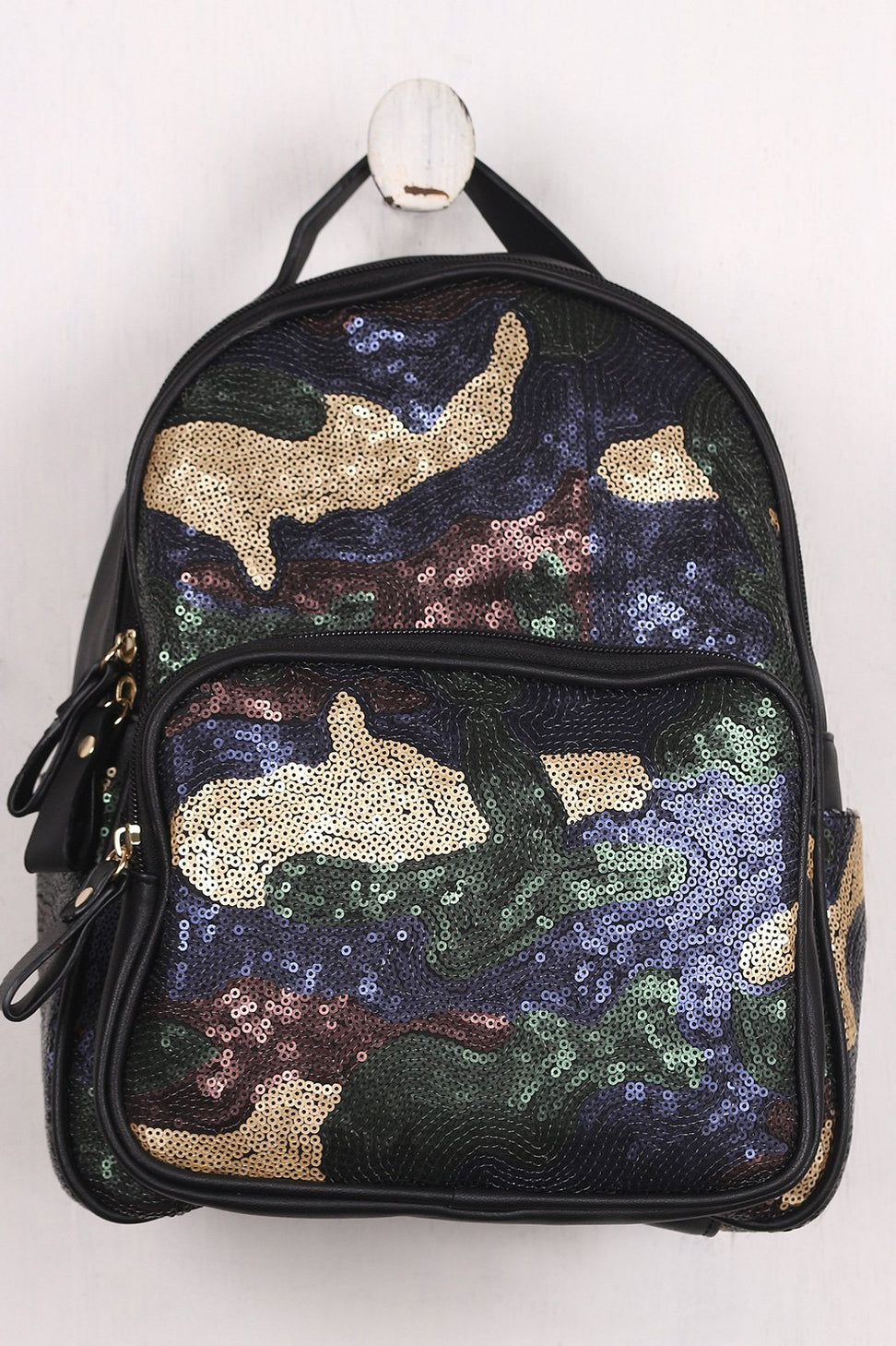 Sequin Camouflage Pattern Mini Backpack