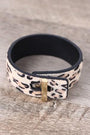 Leopard Faux Pony Hair Twist-And-Turn Cuff Bracelet