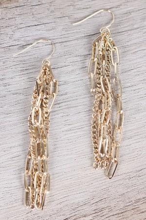 Polished Chain Tassel Earrings