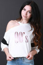 90s Open Shoulder O-Ring Accent Top - NoveltyOne